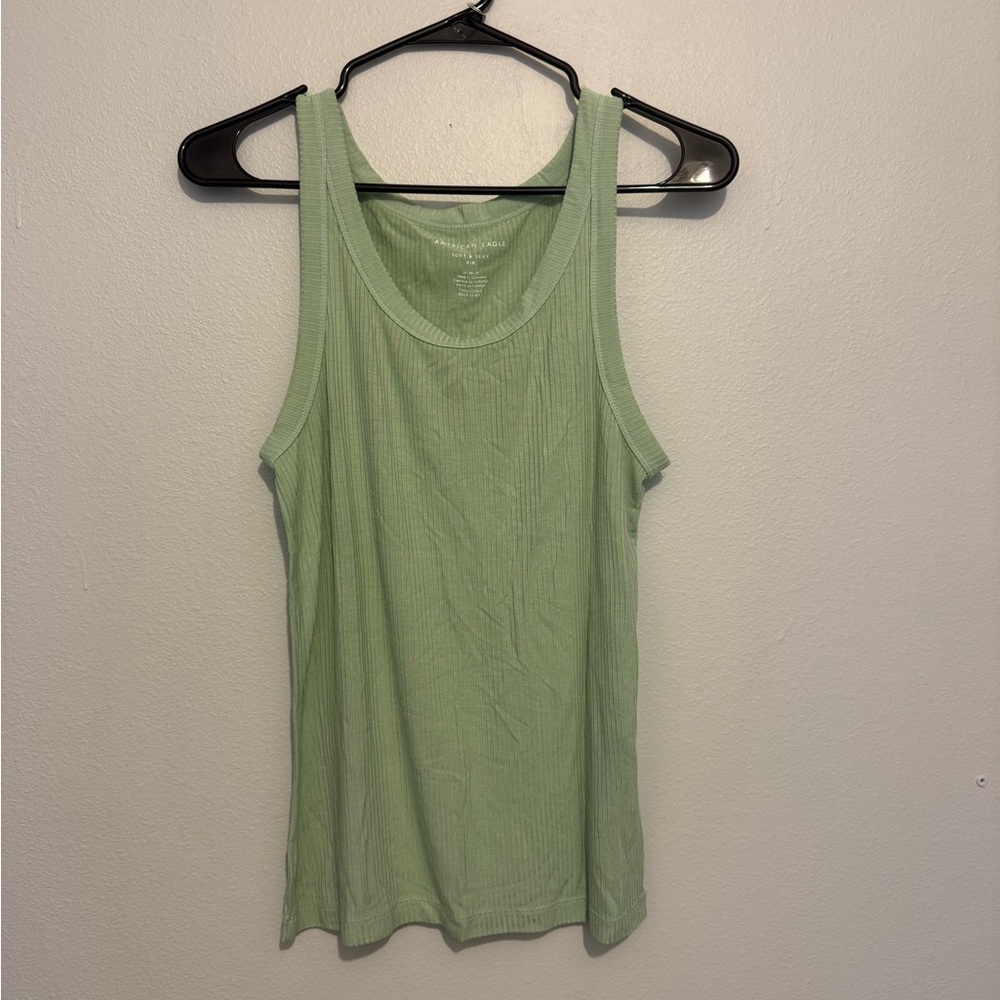 American Eagle Outfitters Green Sleeveless Tank Top